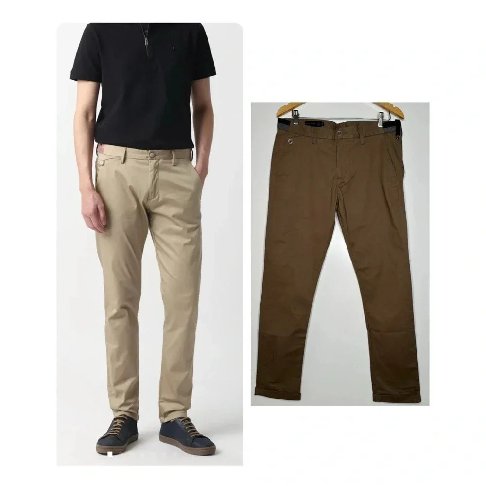 RARE RABBIT Men’s Daron 2 Cotton Stretch Trousers Pants in Tan Size 34